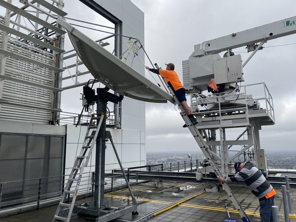 AVW Group – Satellite Maintenance 56-Floors Up!